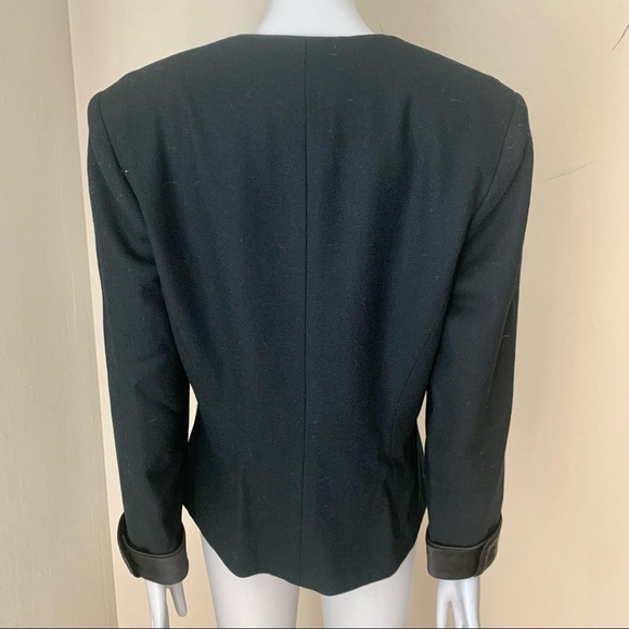 NOLAN MILLER Vintage Evening Jacket Blazer Black Wool Satin Embellished Size 10 - Picture 9 of 14